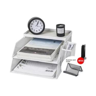 Imagem de Organizador De Mesa Empilhável Em Metal Com Bandeja Para Papéis, Supor
