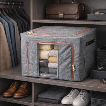 Imagem de Caixa Organizadora Para Roupas com Ziper Edredon Coberta MED - BolaAzu