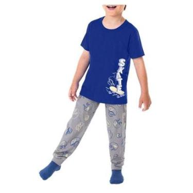 Imagem de Pijama Juvenil Masculino Malwee Skate Azul - 100012-Masculino