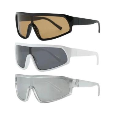 Imagem de Óculos De Sol Esportivos UV400 Com Armação Grande E Proteção Contra Ve