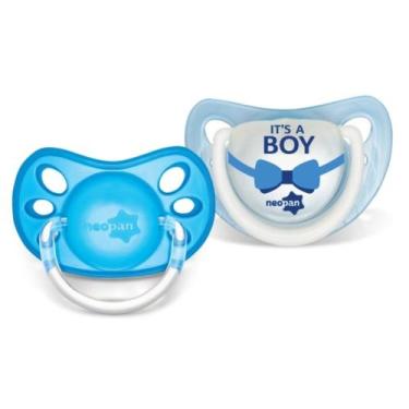 Imagem de Kit 2 Chupeta Neopan Bico Ortodontico Masculino Azul