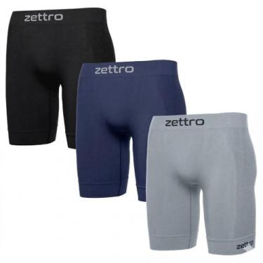 Imagem de Bermuda Compressão Masculina Ciclista Kit 3 Unidades Zettro -, Kit com