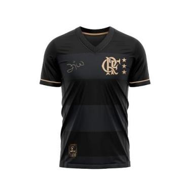 Imagem de Camiseta flamengo volta zico masculino preto braziline -, Preto, GG