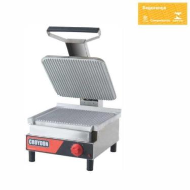 Imagem de Sanduicheira Elétrica Simples Estriada Sase Croydon Chapa Para Lanche 