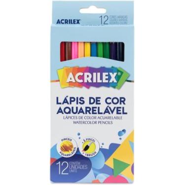 Imagem de Lápis de Cor Aquarelavel Caixa com 12 unidades + Pincel - Acrilex
