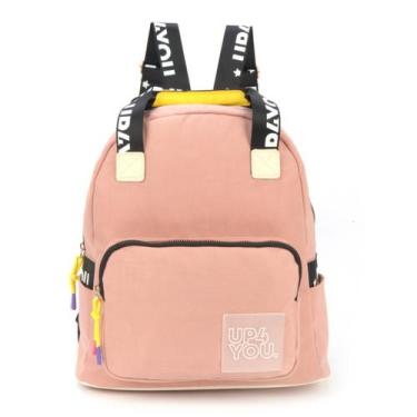 Imagem de Mochila juvenil feminina bolsa costas up4you it's cool, Rose
