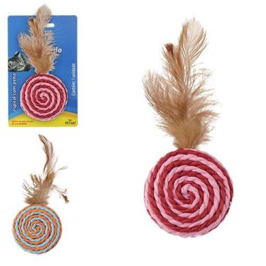 Imagem de Brinquedo para gato espiral com pena - WESTERN PET