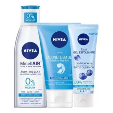 Imagem de Kit Pele Normal A Seca Nivea-limpeza/demaquilante/esfoliante