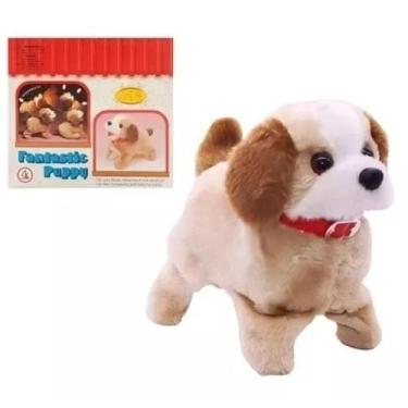 Imagem de Brinquedo Cachorro Cachorrinho Pelúcia Pula Anda Late Brinquedo Pilha 