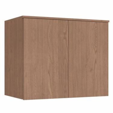 Imagem de Módulo Aéreo 2 Portas Requinte+ 100% MDF Marrom/Macadâmia - Móveis Cas