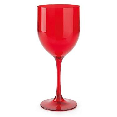 Imagem de Taça de Vinho Vermelha Translúcida Acrílico