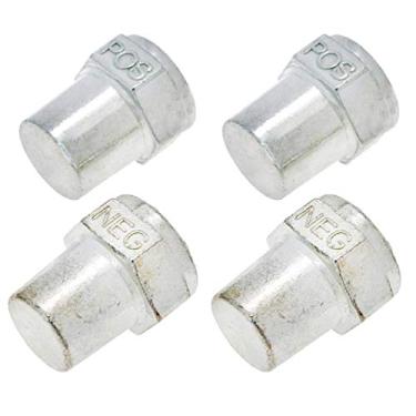 Imagem de AUTUTUT 2 pares de adaptadores de bateria de liga de zinco de terminal de bateria negativa para carro, rosca M8 fêmea