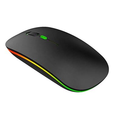 Imagem de Mouse sem fio 2,4G, 800/1200/1600 DPI Tempo de carregamento 2h Mouse elegante elegante para notebook, PC, laptop, computador (preto)