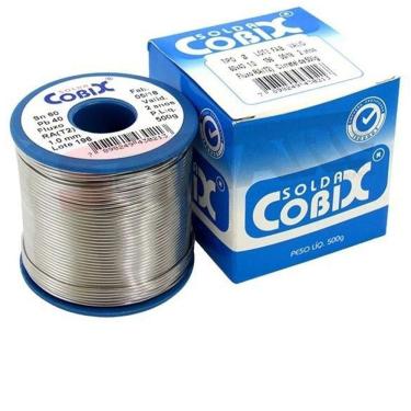 Imagem de Solda Estanho 60x40 1mm C/ Fluxo Ra (T2) Rolo 500g Cobix