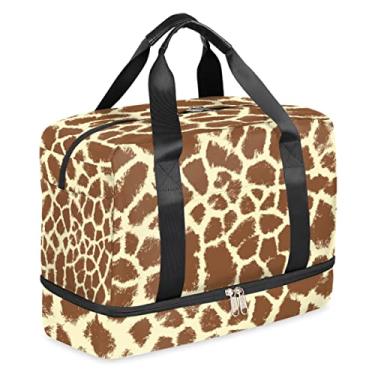 Imagem de Bardic Bolsa de ginástica esportiva feminina e masculina bolsa de viagem bolsa de mão leve, para treino de ginástica de fim de semana bolsa de treino escolar acampamento (cor de tigre