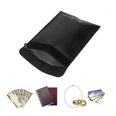 Imagem de 15 "x 11" grande bolsa de dinheiro à prova d'água e à prova de fogo,Saco de documentos à prova de fogo à prova de água, bolsa de armazenamento segura à prova de fogo para documentos de tamanho legal