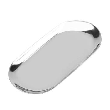 Imagem de Bandeja de armazenamento de a?o inoxid¨¢vel,bandeja de armazenamento de toalha estilo n¨®rdico Bandeja decorativa Bandeja de j¨®ias Bandeja de trinket Prato de ch¨¢ Bandejas(Silver L), Bandeja de ar