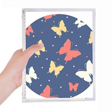 Imagem de Caderno colorido de borboletas em pontos, folha solta, recarregável, diário de papelaria