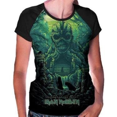Imagem de Camiseta Raglan Baby Look Banda Rock Iron Maiden Ref:140 - Smoke