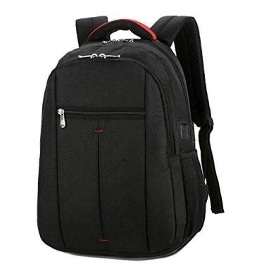 Imagem de Mochila para laptop Usb para computador Mochila com uma fivela forte na alça de ombro, fácil de ajustar o comprimento do ombro, durável, preta