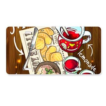 Imagem de DIYthinker Appetizer Lemonade Bife França placa de licença decoração aço inoxidável automóvel