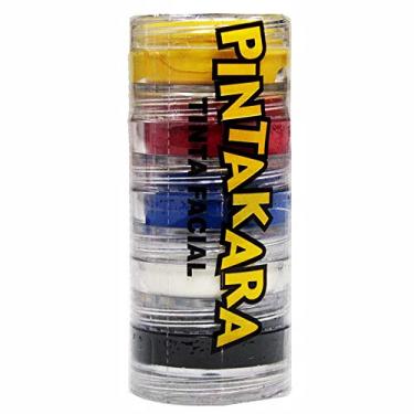 Imagem de Pintakara Tinta Facial Cremoso Torre com 5 Frascos de Cores Brilhante Sortidas de 4 gr