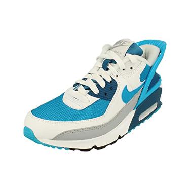 Imagem de Nike Tênis de corrida Air Max 90 Flyease casual (g) para crianças grandes Cv0526-103, Branco/Azul laser-branco industrial, 6 Big Kid