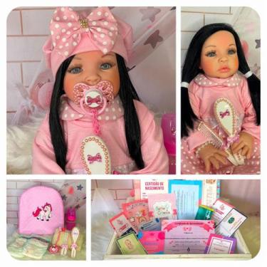 Bebe Reborn Boneca Polly Enxoval Menina Real Original