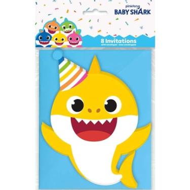 Imagem de Baby Shark Large Invitations - 8 Pcs