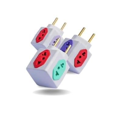 Imagem de Kit com 03 Adaptador De Tomada Benjamim Power Cubo Com 4 Entradas Multiplicador de Tomadas 10A 20A T - Bivolt 110v 220v - upMoura