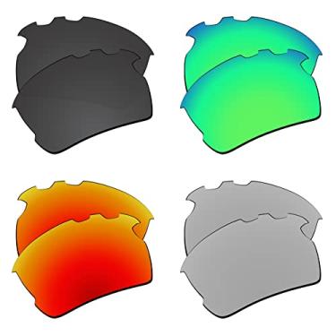 Imagem de EZReplace Lentes de reposição para óculos de sol Oakley Flak 2.0 XL ventilados OO9188 (lentes polarizadas) – Serve para armação ventilada Oakley Flak 2.0 XL (preto carbono + verde primavera + vermelho