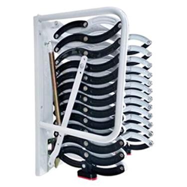 Imagem de Compactar Escada telescópica do sótão da liga escada dobrável compacta resistente 330-500 libras de carga para o uso exterior do trabalho do sótão doméstico Engrossado