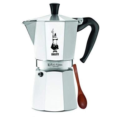 Imagem de Original Bialetti 9-Espresso Cup Moka Express | Máquina de fazer café e Zonoz de madeira pequeno Espresso Stirring Spoon Bundle (9-cup, 18,5 fl oz, 550 ml)