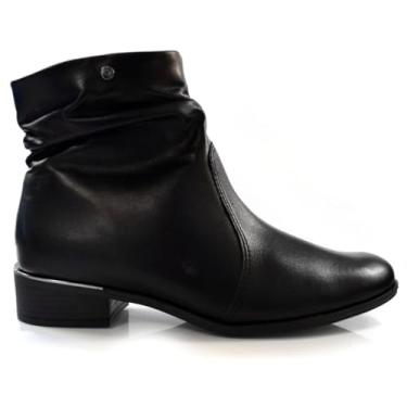 Imagem de Ramarim, Bota de Cano Curto de Couro Casual Ramarim Preto 24-53103 Cor:Preto;Tamanho:34;Genero:Feminino
