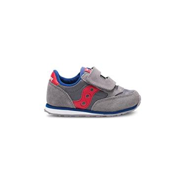 Imagem de Tênis infantil Saucony Baby Jazz H&l-K, Grey/Red, 6 Toddler