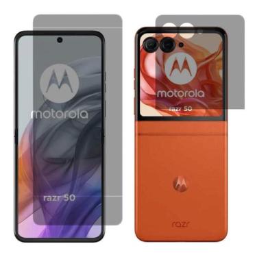 Imagem de Pel. Gel Privativa Frente Verso Compatível Para Moto Razr 50 - Distrib