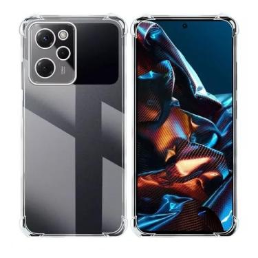 Imagem de Capa para Xiaomi Pocophone Poco X5 PRO 5G anti-impacto TPU transparente borda reforçadas anti-choque