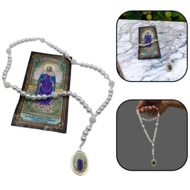 Imagem de Terço Nossa Senhora Das Lágrimas e Jesus Manietado com Folheto de Oraç