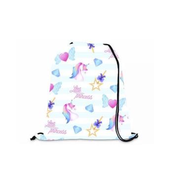 Imagem de Mochila Saco Personalizada Infantil Crechê Princesa e Unicórnio - Delu