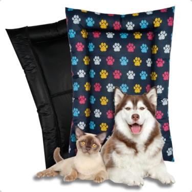 Imagem de Colchão Cachorro Grande Pet Impermeável 100x70 (Pata Marinho)