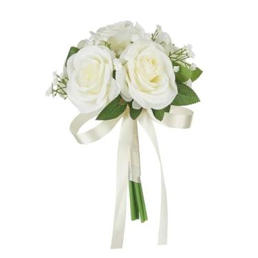 Imagem de Generic Buquê de casamento nupcial Flores artificiais Centro de mesa floral para festival, Branco