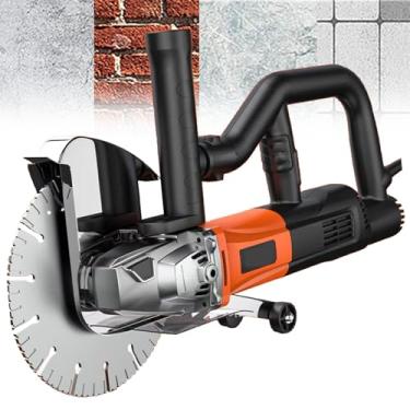 Imagem de 星姿 Máquina de entalhar de parede elétrica 5500W, máquina de corte de parede de concreto portátil de 2,8 kg, com dentes de serra de 195 mm, profundidade de ranhura de 70 mm, largura ajustável,