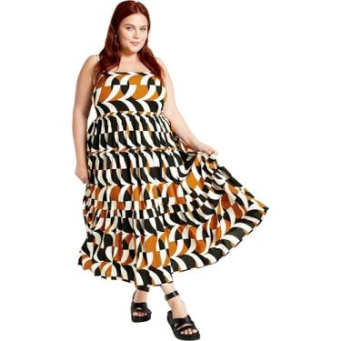 Imagem de Vestido CITY CHIC Plus Size, vestido estampado místico, Preto místico, 50