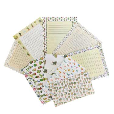 Imagem de Kit Papéis De Carta Decorados Com 10 + Envelopes Cactus - Doce Ternura