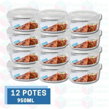 Imagem de 12 Tigela Redonda Bowl Hermética com Tampa 950ML Airfryer - QUALITY HO