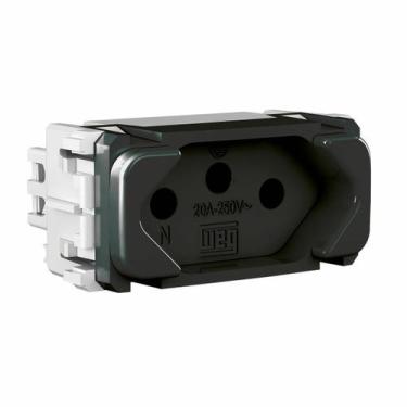 Imagem de  compose módulo tomada 2 polos + terra 20a preto  - weg