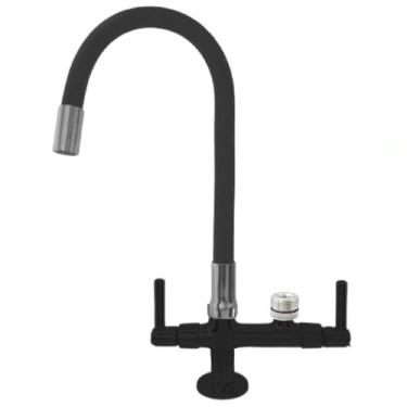 Imagem de Torneira Gourmet Preta Bica Móvel Para Bancada Pia Mesa Cozinha Saída 