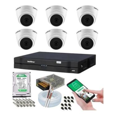 Imagem de Kit 6 Câmeras Dome Intelbras 1120d Dvr 8 Canais Com Hd