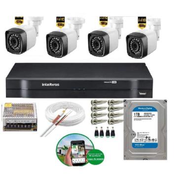 Imagem de Kit 4 Câmeras De Segurança 2 MP Full Hd  1080p Dvr Intelbras mhdx Full