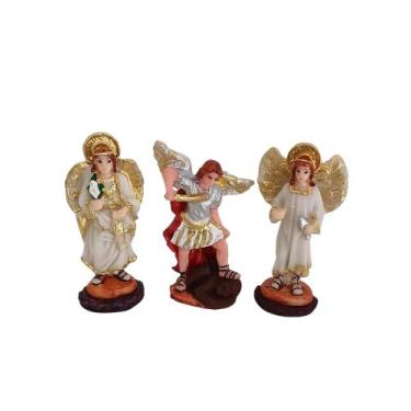 Imagem de Imagem do Trio de Anjos Arcanjos Miguel / Rafael / Gabriel 7cm resina 